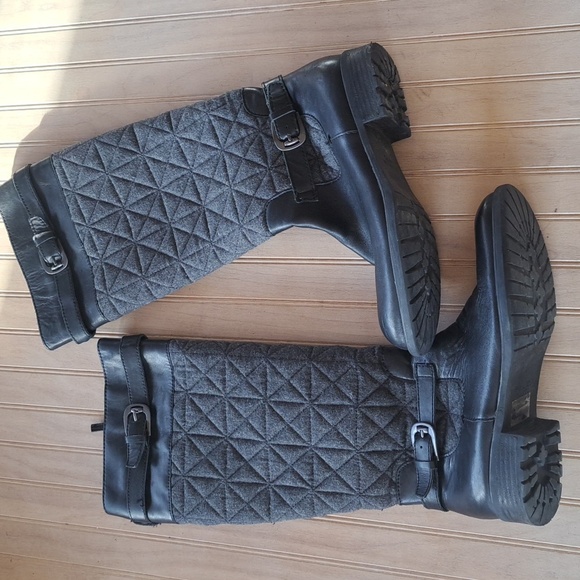 Franco Sarto Leather Penelope Wool Blend Quilted Tall Riding Style Boots - Picture 5 of 12